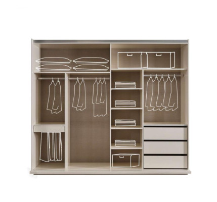 Diseñador armario gris Armario de madera Dormitorio Armarios de lujo