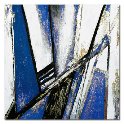 Pintura abstracta colorida azul, arte moderno, óleo abstracto de la pared de la sala de estar