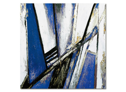 Pintura abstracta colorida azul, arte moderno, óleo abstracto de la pared de la sala de estar
