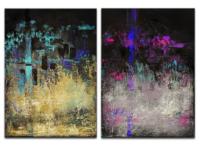 Cuadros, cuadros al óleo, pinturas al óleo pintadas a mano, bastidores, arte abstracto moderno, imagen al óleo, nuevo.