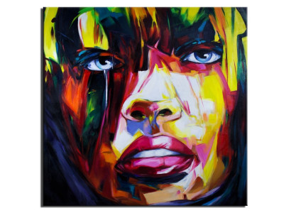 Cuadro al óleo Pinturas al óleo Pintura Cuadro pintado a mano 120x120cm Pintura Colorido Cuadros al óleo Arte