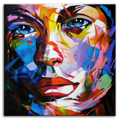 Pinturas al óleo hechas a mano, arte abstracto, decoración loft, cuadros XXL 120x120.