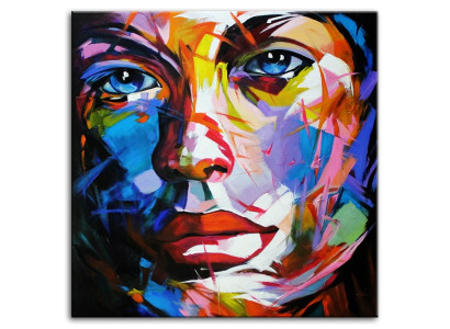 Pinturas al óleo hechas a mano, arte abstracto, decoración loft, cuadros XXL 120x120.