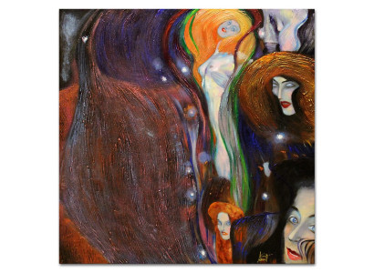 Cuadros de niñas abstractas modernas en óleo, cuadros en óleo hechos a mano reales.
