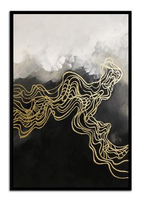Cuadro de óleo moderno genuino de 63x93 cm, pintura en tela abstracta para pared.