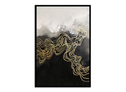Cuadro de óleo moderno genuino de 63x93 cm, pintura en tela abstracta para pared.