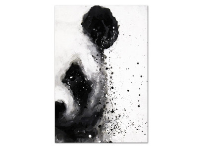 Cuadro abstracto de panda hecho a mano, marco de aceite de pintura moderna.