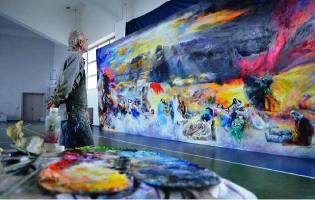 Abstracto Cuadro Moderno Pintura al óleo Pintura lienzo Hecho a mano cuadros Cuadros al óleo