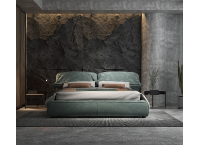 Dormitorio verde cama diseñador cama doble de lujo Material del bastidor de madera