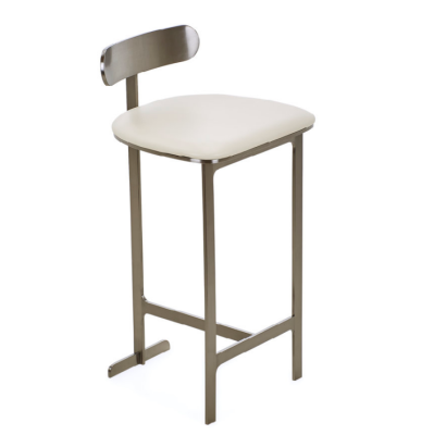 Silla de bar blanca, muebles de salón tapizados individuales modernos para comedor.