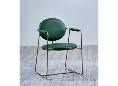 Silla de acero inoxidable verde, sillón de diseñador, asiento de lujo individual, muebles modernos.