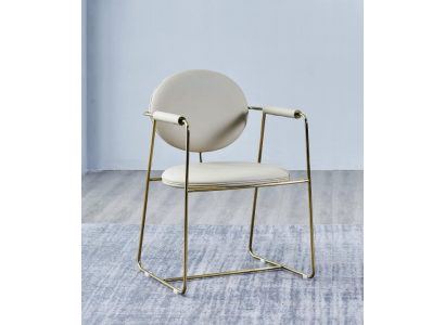 Silla de comedor blanca, diseño de silla de acero inoxidable, individual, moderno.