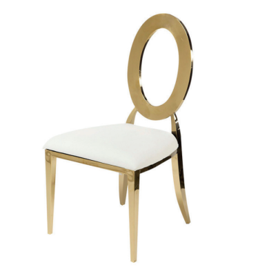 Dorado y blanco lujoso sillón trona silla de comedor sillas de cuero artificial madera