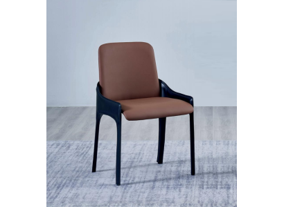 Silla de comedor marrón Asiento elegante de una persona Sillas de lujo tapizadas Sillas