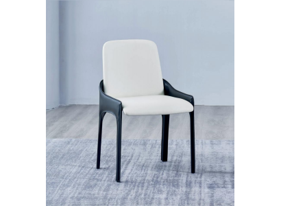 Moderna silla de comedor blanca y negra, silla de diseñador para muebles de comedor