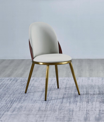 Silla blanco dorado Asiento elegante Silla tapizada de una plaza Sillas de acero inoxidable