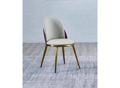 Silla blanco dorado Asiento elegante Silla tapizada de una plaza Sillas de acero inoxidable
