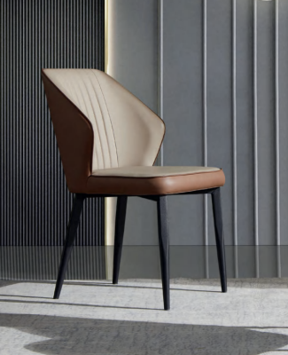 Sillas marrones de respaldo Noble mobiliario de comedor Sillas de madera Muebles de tela de lujo