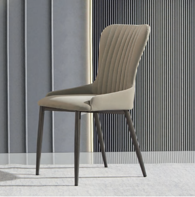 Silla acolchada gris. Muebles de comedor modernos. Diseñador de asientos individuales. Nuevo.