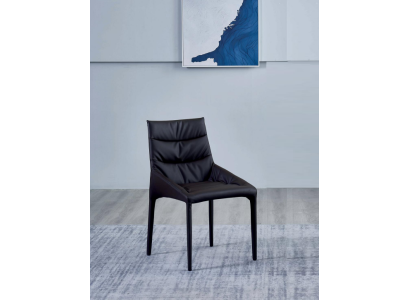 Silla de comedor tapizada negra, sillas de tela de diseñador, muebles de comedor
