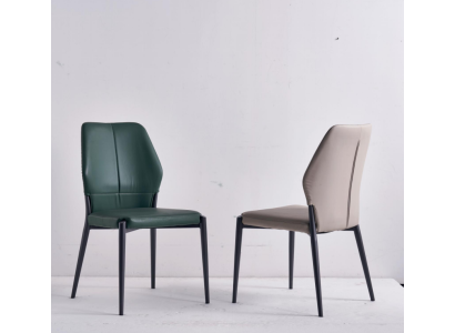 Silla de cuero verde de diseñador, sillas de comedor modernas, asientos de cocina muebles nuevos.