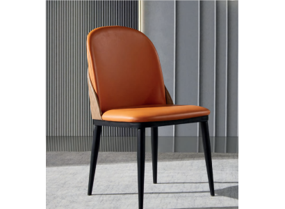Silla naranja comedor muebles diseñador asiento individual madera textil sillas