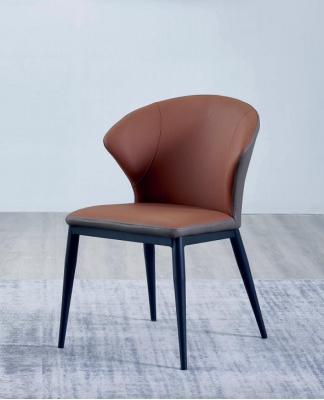 Comedor silla marrón-negra textil de un solo asiento sillas de diseñador