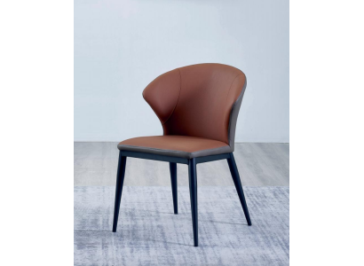 Comedor silla marrón-negra textil de un solo asiento sillas de diseñador