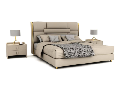 Mobiliario de dormitorio Diseñador de camas Estructura de madera Cama doble Camas modernas