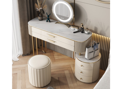 Mesa de maquillaje blanca, tocadores de diseño, tocadores de dormitorio, mesas de cosméticos