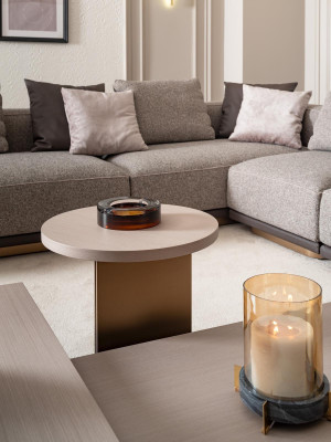 Conjunto de sala de estar sofá en forma de L sofá mesas de café 5 piezas gris