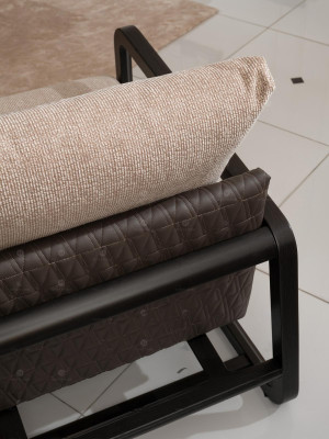 Sofá completo de la sala de estar con mesas de centro 6 piezas Sofá de tela beige moderno de madera