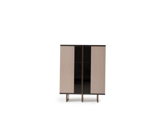 Mueble de bar Grupo Vitrina Silla Madera Beige Armario Sala de estar 2 piezas