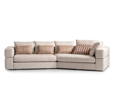 Sofá de esquina Sofá de tela Sofá tapizado Beige Sofás Diseño moderno de sala de estar