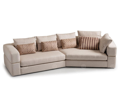 Sofá de esquina Sofá de tela Sofá tapizado Beige Sofás Diseño moderno de sala de estar
