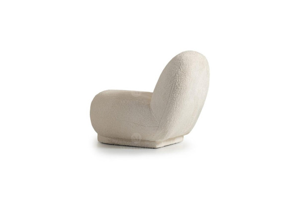 Sillón butaca moderno blanco de tela acolchada, de una plaza.