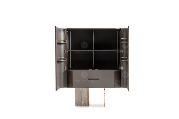 Armario de bar armario de madera armario de madera bar marrón diseño de bebidas botellas