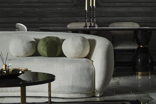 Conjunto de sofás de tela blanca sofá tapizado moderno set 2 piezas sofá