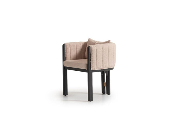 Conjunto de silla de comedor, juego de sillas, silla de cocina 4 piezas silla de respaldo Beige.