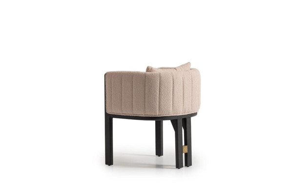 Conjunto de silla de comedor, juego de sillas, silla de cocina 4 piezas silla de respaldo Beige.