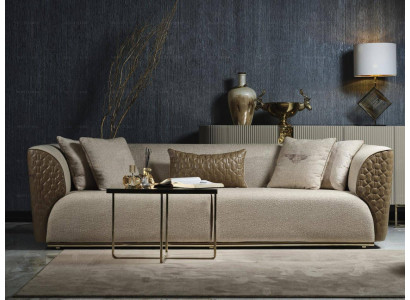 Sofá moderno de tres plazas 3 plazas sofá tapizado sofá de tela beige sofás con estilo