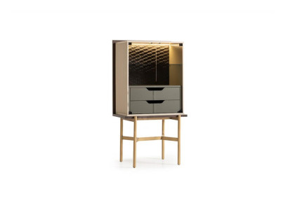 Armario de bar vitrina de bar en madera sala de estar moderna beige de lujo