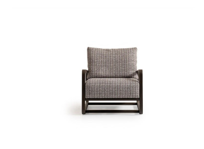 Sillón individual gris de madera para sala de estar, butaca de TV, sillón reclinable.