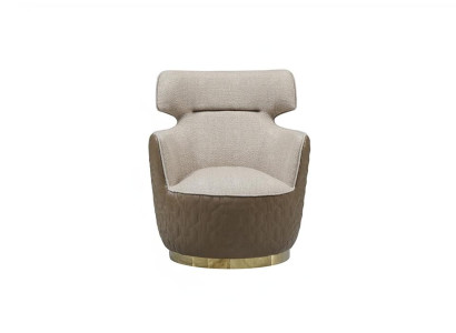Sillón orejero, sillón de tela, asiento individual, beige, sillón club, moderno.