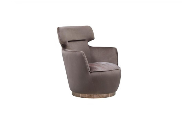 Sillón de tela Asiento de una plaza Gris Butaca Orejera Moderno