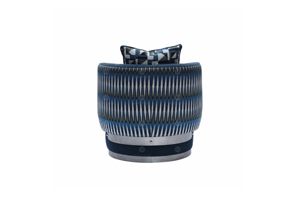 Sillón reclinable Sillón Moderno Azul Tapizado Tela Asiento Diseño Moderno