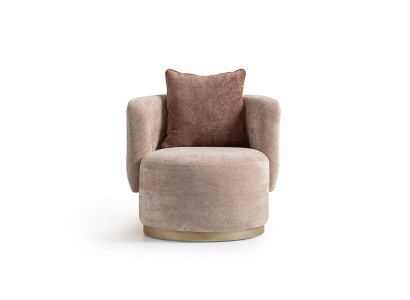 Sillón reclinable Sillón moderno de tela beige Acolchado de diseño de una plaza