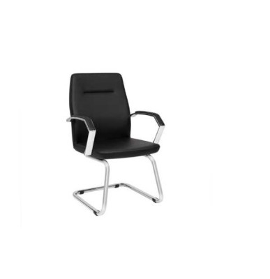 Silla de consulta negra Silla de oficina de despacho de cuero de una plaza Silla de conferencia Sillón