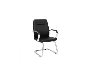 Silla de consulta negra Silla de oficina de despacho de cuero de una plaza Silla de conferencia Sillón