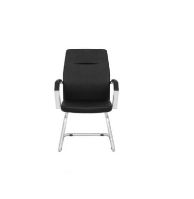 Silla de consulta negra Silla de oficina de despacho de cuero de una plaza Silla de conferencia Sillón